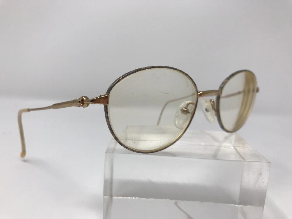 Gafas Safilo Elasta Metal Dorado 51-18 Marco Redondo Borde Completo NK82 Foto 3 de 4