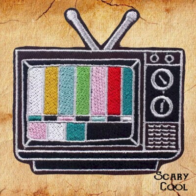 New TV Retro Television Scrambled Embroidered Vest Biker Iron On Patch