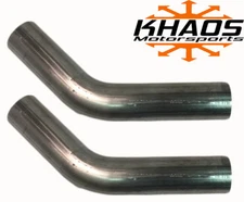 2" 45 Degree 304 Stainless Mandrel Bend Exhaust Tubing 2 Pack SS