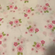 Pink flower crib sheet 057