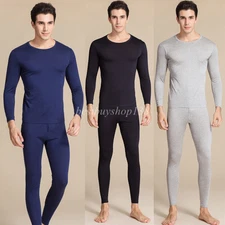 Men 100% Wool Thermal Underwear Warm Long Johns Set Base Layer Top & Bottom Set