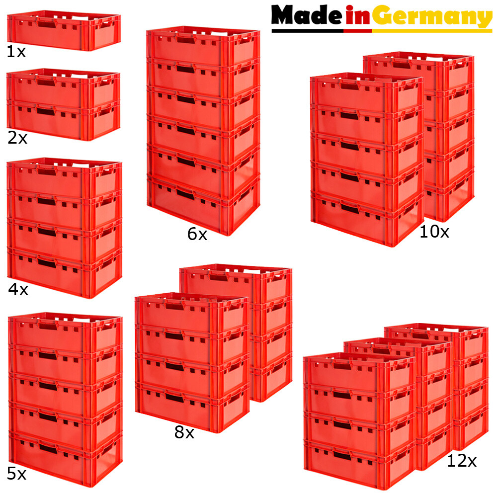 Fleischkiste Stapelkiste E2 Fleischerkiste Eurobox Metzgerkiste Rot Kingpower