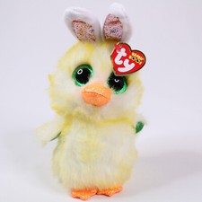 Ty Beanie Boos Coop Easter Chick With Bunny Ears Plush Yellow Green Eyes w/tags