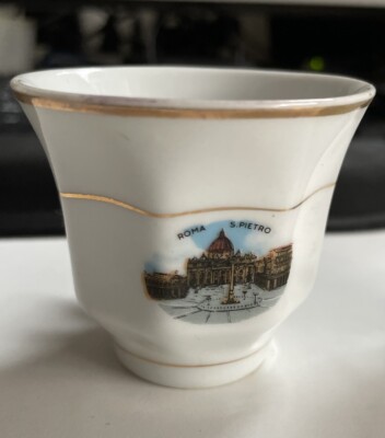 Roma S. Pietro T Bavaria Cups Souvenir  Set Of 2 Gold Tim ￼