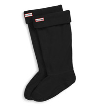 Hunter K1503 Unisex Black Tall Fleece Welly Boot Socks Size L