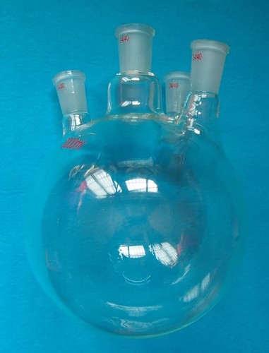 3000ml 24/40 4-Neck Round Bottom Glass Flask Four Necks 3L Lab Boiling Bottle - Picture 3 of 7