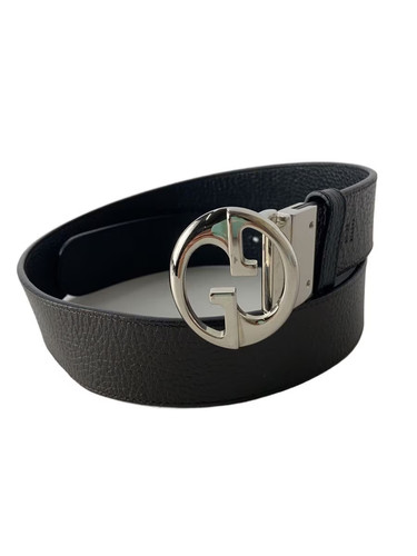 GUCCI Men's Leather Belt, Black, Solid Color, 449715