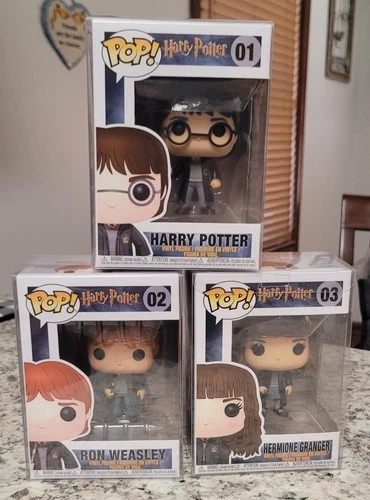 Funko Pop! Harry Potter Vinyl Figure Lot Of 3 NIB Harry 01 Ron 02 Hermione 03