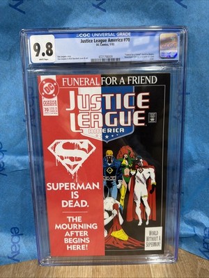 JUSTICE LEAGUE AMERICA  #70  CGC 9.8  ''FUNERAL FOR A FRIEND'' - DIRECT   (1993)