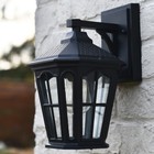Traditional Black Victorian Top-Fix Wall Lantern Garden Light 31cm x 19cm