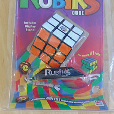 Rubik's 3x3x3 Cube Twist Puzzle w/ Display Stand Hints Booklet