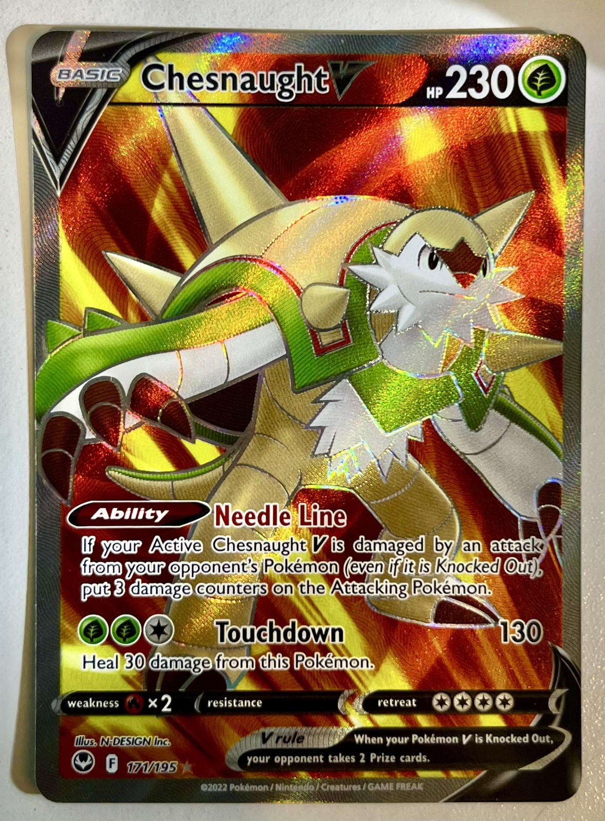 Chesnaught V (Full Art) Ultra Rare SWSH12: Silver Tempest 171/195 NM