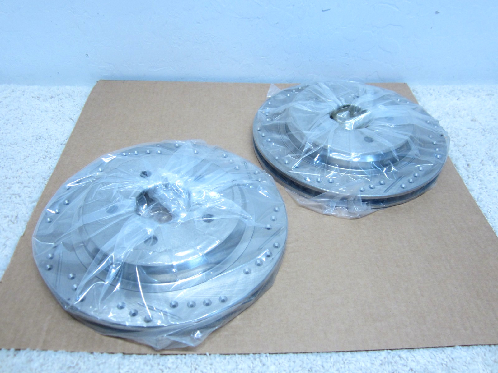 FITS CADILLAC XLR / CHEV CORVETTE  L&R DRILLED REAR DISC BRAKE ROTOR SET #3FL-13