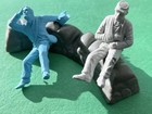 VTG. MARX GIANT BATTLE of BLUE & GRAY ORIGINAL (2) WOUNDED SOLDIERS & BUNKER ! — photo 2