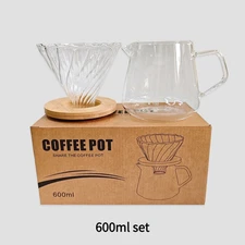 Punana 600ml Pour Over Coffee Maker Set with Glass Dripper & Carafe