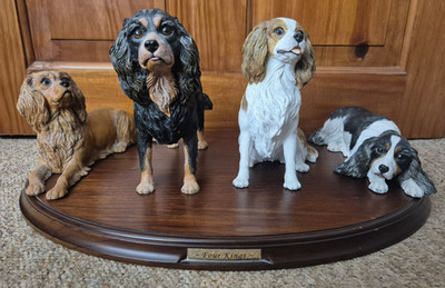 Danbury Mint Cavalier King Charles Spaniel Four Kings Dog Collectable Sculptures
