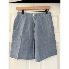 Talbots Vintage Irisih Linen Pleated Womens Shorts Beach Yacht Summer Preppy
