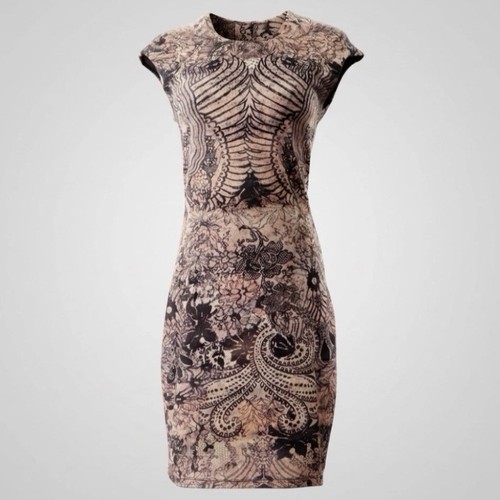 Authentic Alexander McQueen Griffon Lace Illusion Dress As Seen On TV IT 44 US 8