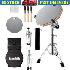 Drum Practice Pad Kit W/ Sticks & Stand High Resilience Rubber Drum Pad New