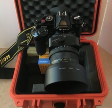 Nikon Black FM2 con unità motore MD-12 Nikon PC Micro 85 mm inclinazione cambio obiettivo extra