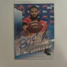 2020 Topps XFL Auto BJ Daniels #AU-BD Auto /25 Parallel Seattle NFL On Card