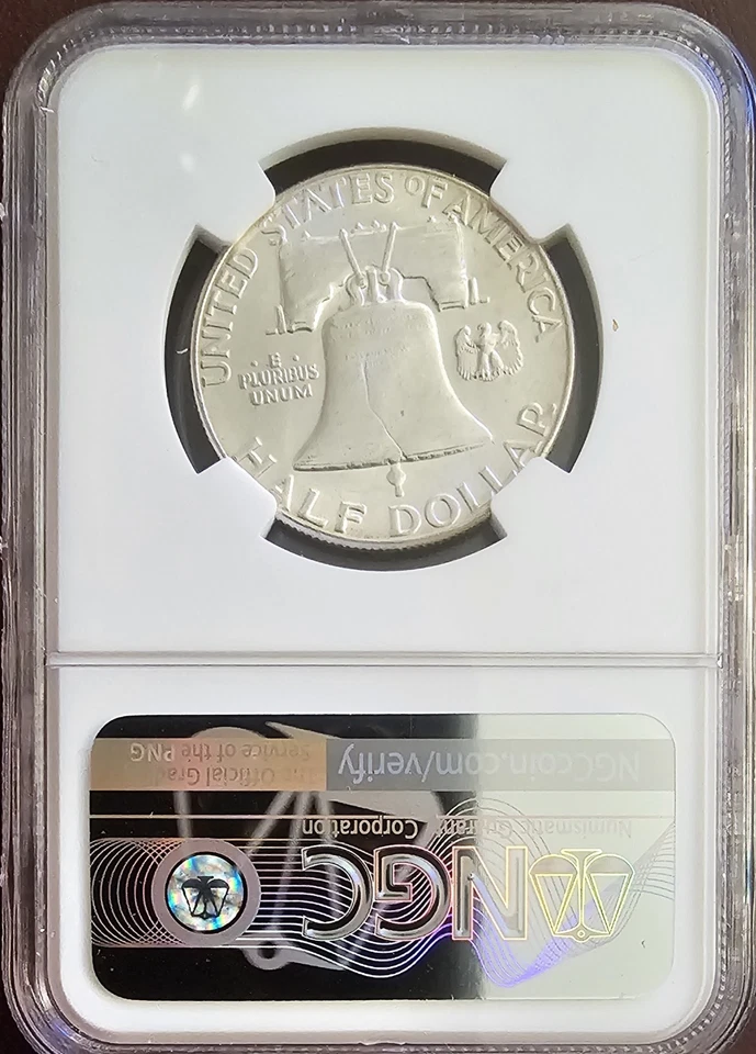 1958 "P" Franklin SILVER Half Dollar 50c NGC MS63! - Image 2 of 4