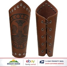 Viking Style Leather Bracers for Halloween Costumes and Renaissance Faires
