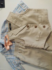 Boys Button Down Shirt With Vest, Pants. Bow tie Size 12M
