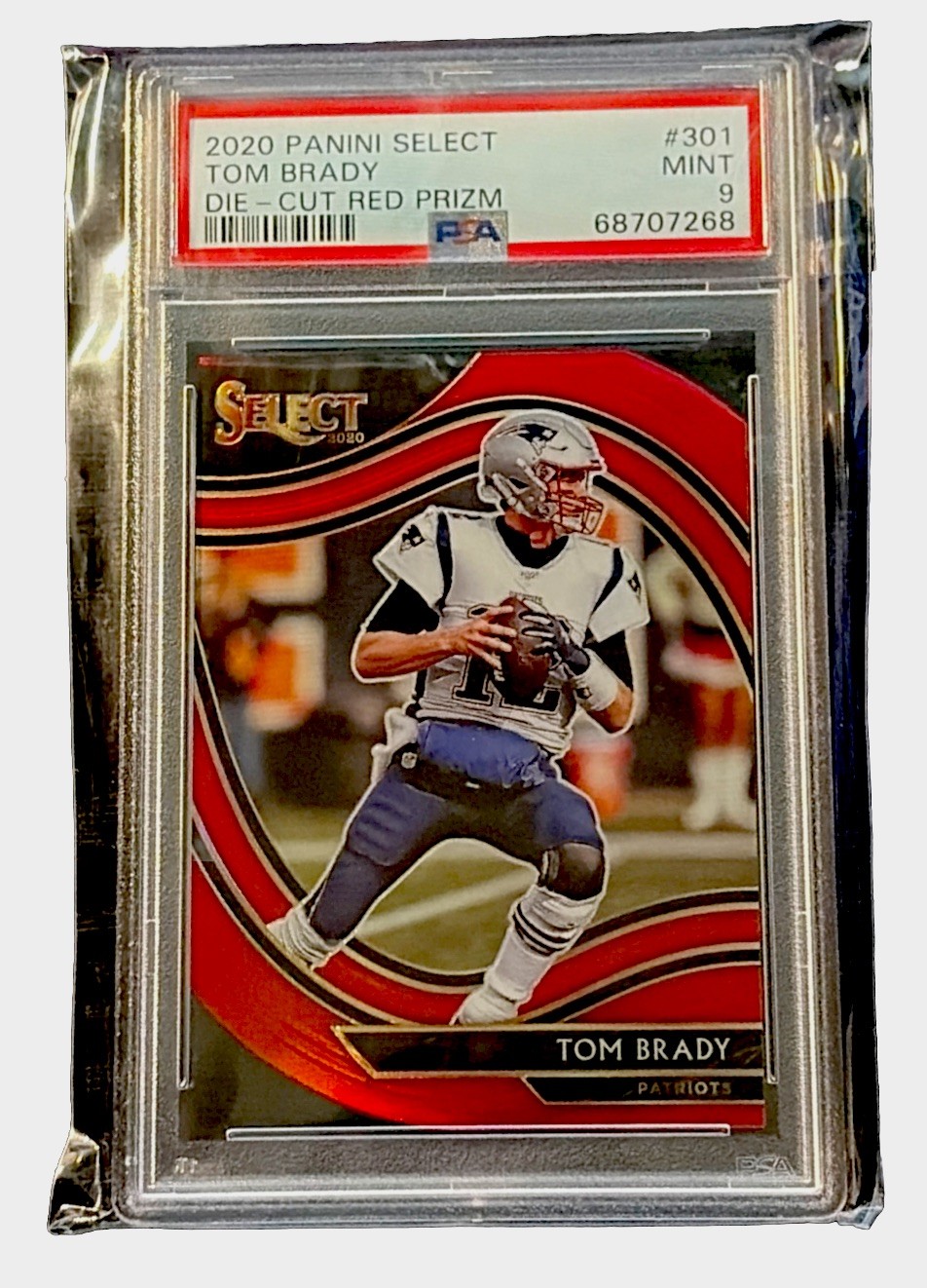 2020 Panini Select Die-Cut Tom Brady #301 - Red Prizm Field Level PSA 9 MINT