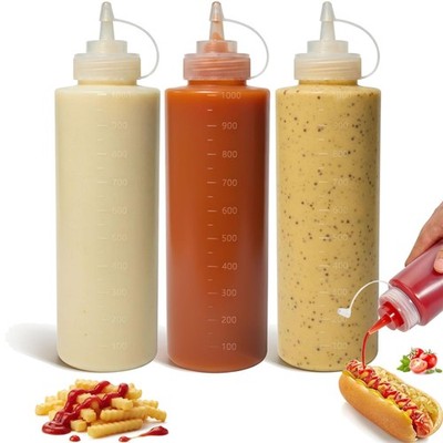 Quetschflasche 32oz Kunststoff 3er Set auslaufsicher Küche