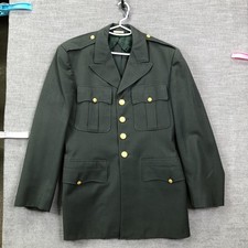 Vintage US Army Dress Coat Mens 38 Regular Green Uniform Jacket Gold Buttons