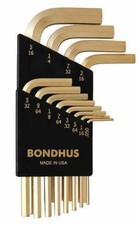 Bondhus 38236 - Set 12 GoldGuard Finish Hex L-Wrenches .050-5/16" - Short - 1EA