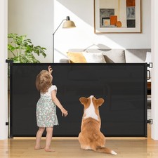 42" Extra Tall Retractable Baby Gates, 76" Wide Dog Gate for Stairs