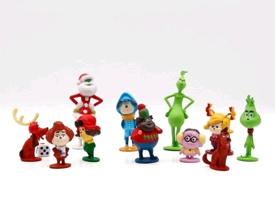 Juego de 12 figuras de personajes de Grinch Whoville Cindy Lou ¡Quién Max y más! Foto 2 de 2