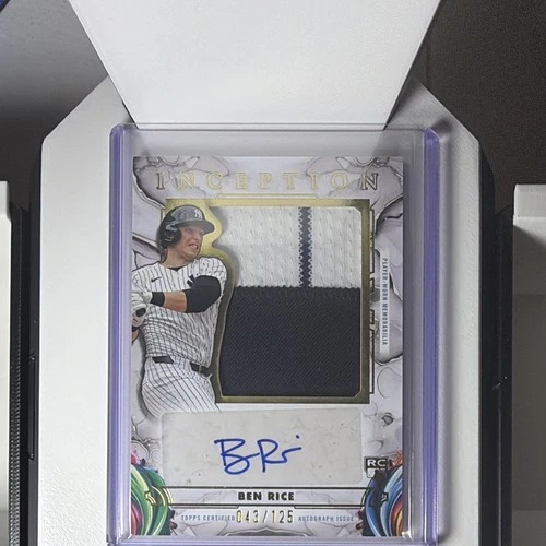 Topps Inception Ben Rice New York Yankees Rookie Auto Jumbo Patch IAJP-BR /125