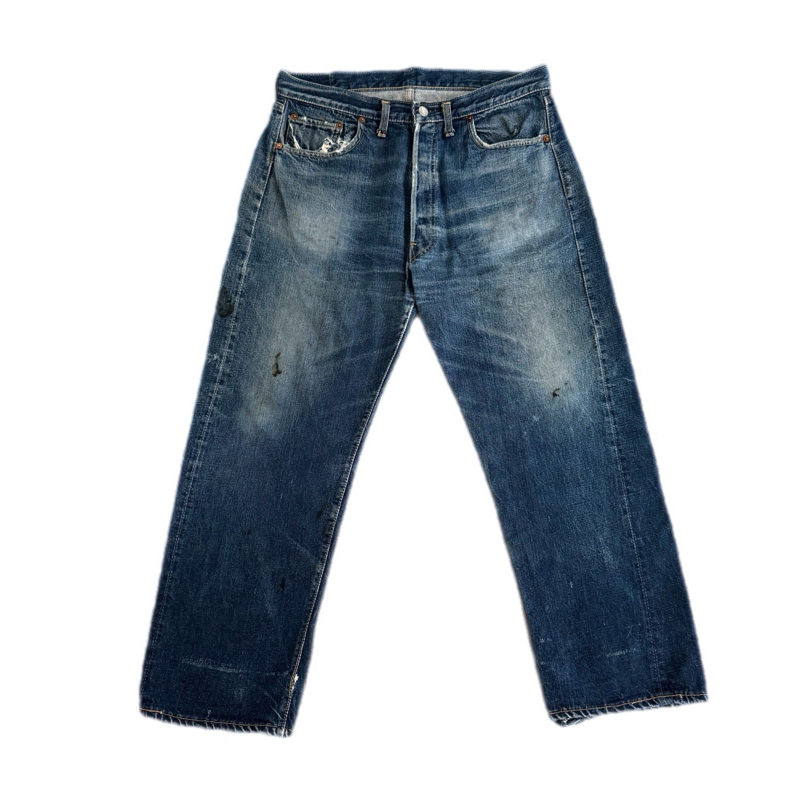 Vintage 50s Levi’s 501 Big E V-Stitch Redline Selvedge S-Type Denim Jeans 34x27’