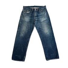 Vintage 50s Levi’s 501 Big E V-Stitch Redline Selvedge S-Type Denim Jeans 34x27’