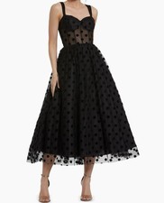 Mac Duggal Women's Polka Dot Cocktail Dress Black/Size 8 Original Price $485