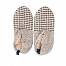Bombas - Gripper Sherpa Lined Slipper - HouseShoe Sock - Oatmeal Circle -Size XL