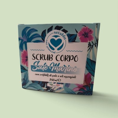 SetaBlu Body Scrub Marine Salt 250ml   Sea Salt & Essential Oils   NEW