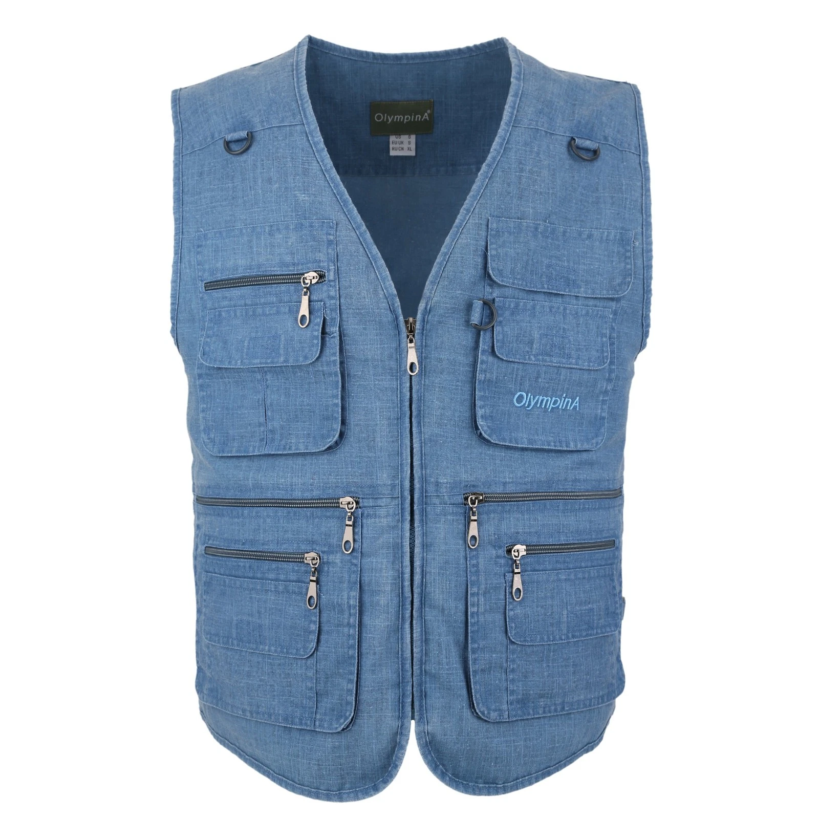 LUSI MADAM Men's Summer Outdoor Work Fishing Hunting Utility Linen Vest with
