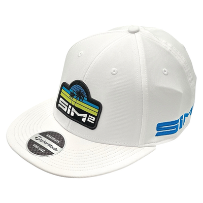TaylorMade Sim2 Golf Clubs White Logo Hat Stretch Snapback Cap