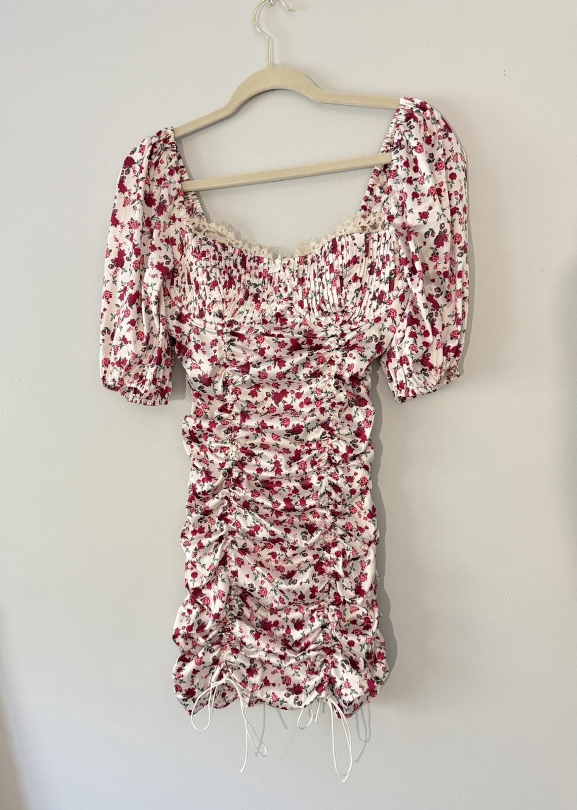 For Love & Lemons melrose floral satin mini dress