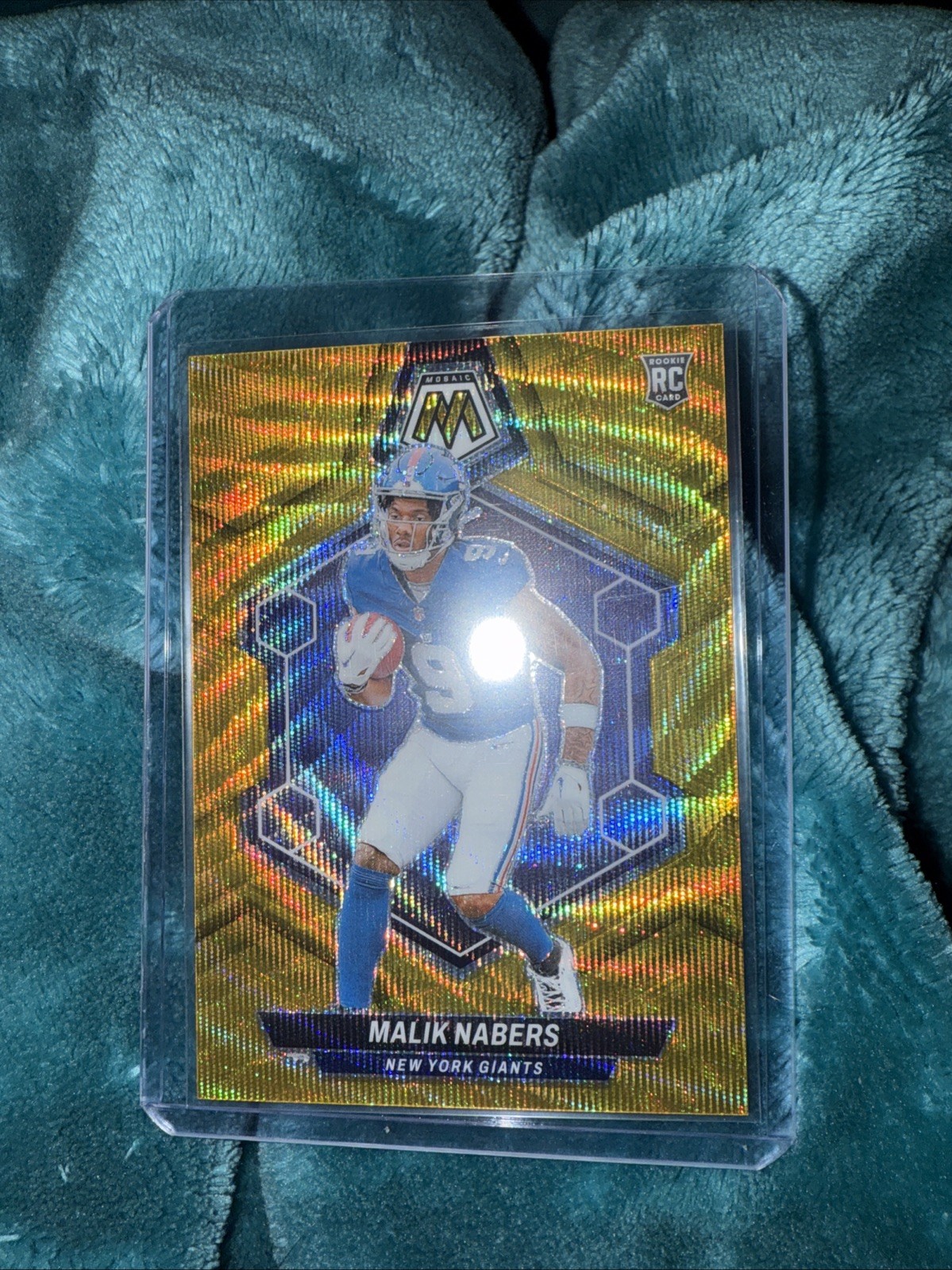 2024 Panini Mosaic Malik Nabers #306 Gold Wave /17 Rookie