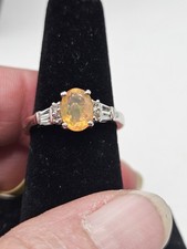 Faceted African Welo Opal And White Zircon Ring Size 7