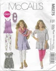 C356 McCALL'S  M6275: GIRL'S DRESS, SCARF & LEGGINGS SIZE 10-16 SEWING PATTERN