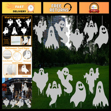 Halloween Yard Decorations - 6 Cute Ghost Lawn Stakes for Outdoor Party Decor, E