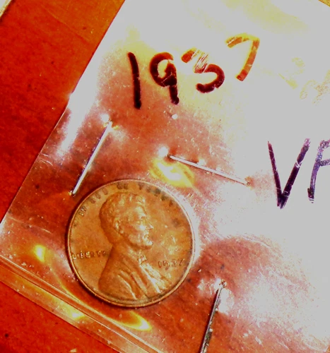 1937 LINCOLN WHEAT-BACK PENNY - GRADES "VERY FINE"