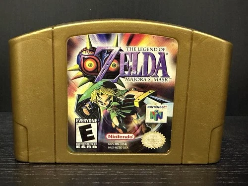 Legend of Zelda: Majora's Mask (N64, 2000) Non-Holo Gold Cart Tested AUTHENTIC