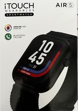 ITouch AIR 5 Smartwatch, Black Silicone Strap Unisex Adult BNIB